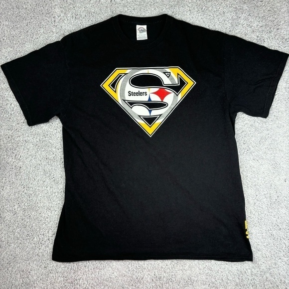 Pittsburgh Steelers Shrit Mens Large NFL Football Game Day Tee Spellout Casual - Picture 1 of 5